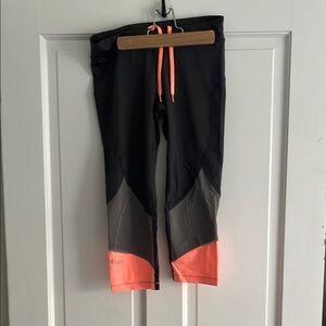Black and Coral Athletic Leggings